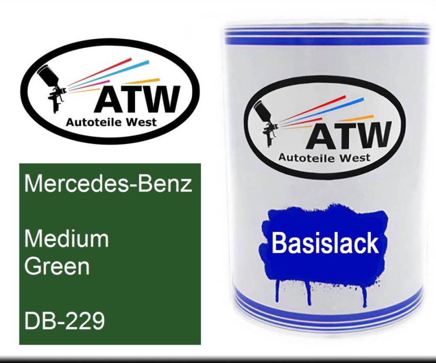 Mercedes-Benz, Medium Green, DB-229: 500ml Lackdose, von ATW Autoteile West.